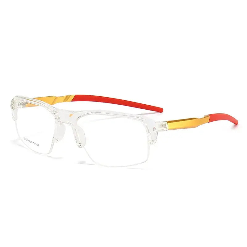 Unisex Square Semi-Rimless TR90 Sports Glasses 58578 — view 10 | Rx Spectacle