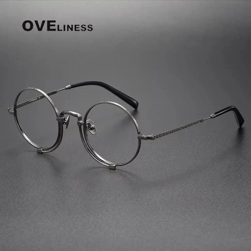Women's Round Full Rim Titanium Prescription Glasses 10139 — view 4 | Rx Spectacle