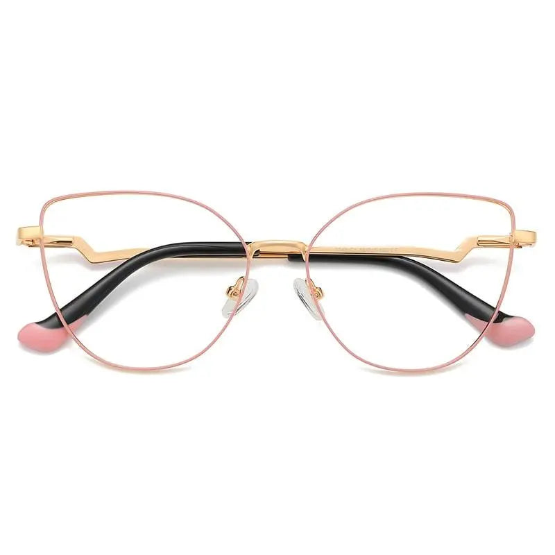 Women's Cat Eye Full Rim Alloy Prescription Glasses 3043 — view 8 | Rx Spectacle
