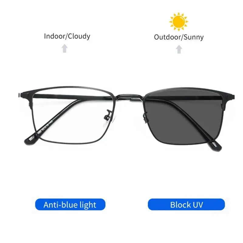 Unisex Square Full Rim Alloy Reading Glasses 3160 — view 2 | Rx Spectacle