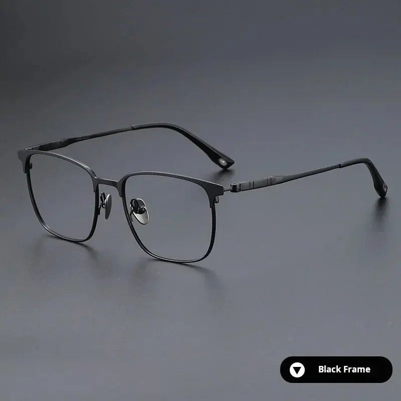 Unisex Square Full Rim Titanium Oversized Prescription Glasses 770806 — view 7 | Rx Spectacle