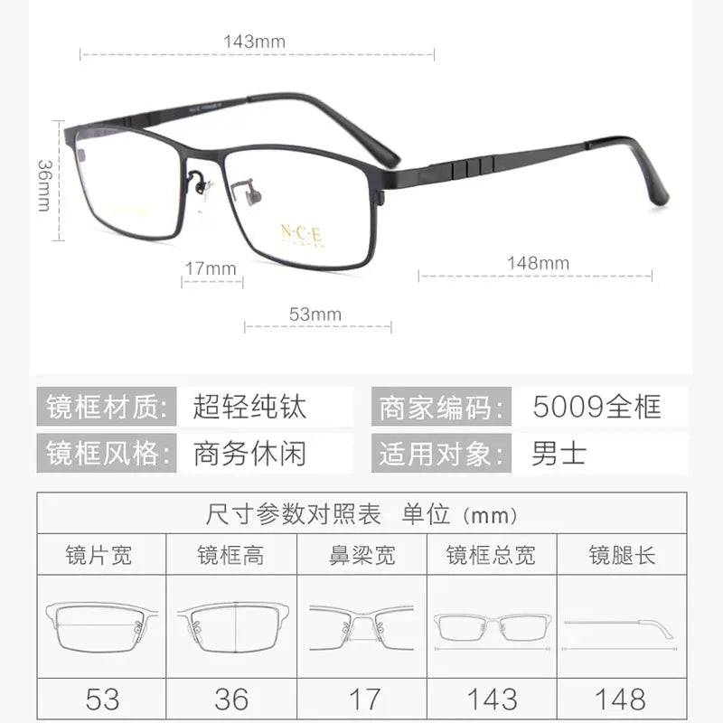 Men's Polygon Full Rim Titanium Prescription Glasses 665009 — view 2 | Rx Spectacle