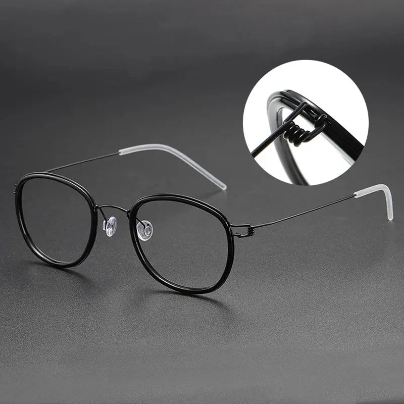 Women's Oval Full Rim Titanium Screwless Prescription Glasses 6611 — view 3 | Rx Spectacle