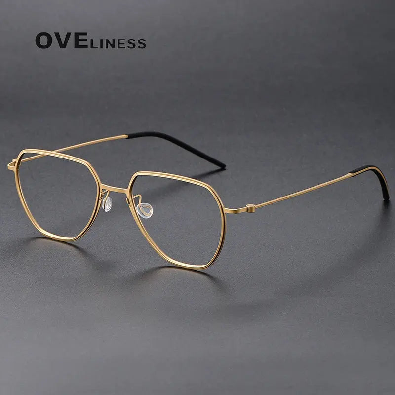 Unisex Oval Full Rim Titanium Flat Top Prescription Glasses O5526 — view 2 | Rx Spectacle