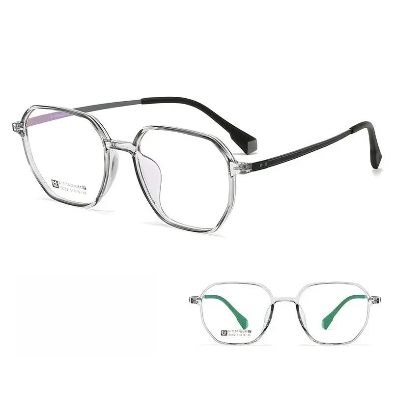 Women's Polygon Full Rim Titanium Prescription Glasses 55062 — view 8 | Rx Spectacle