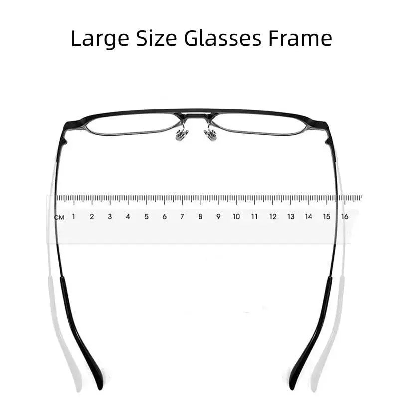 Unisex Square Full Rim Titanium Clip-On Prescription Glasses 9908 — view 8 | Rx Spectacle