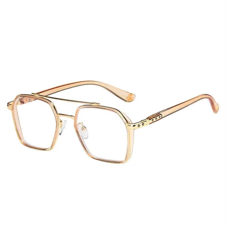 Unisex Square Full Rim Titanium Double Bridge Prescription Glasses 0039 — view 10 | Rx Spectacle