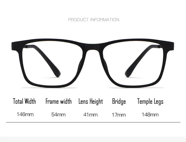 Men's Square Full Rim Titanium Prescription Glasses 73068 — view 2 | Rx Spectacle