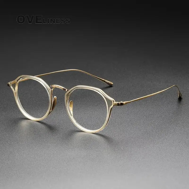 Unisex Round Full Rim Titanium Prescription Glasses 14113 — view 4 | Rx Spectacle