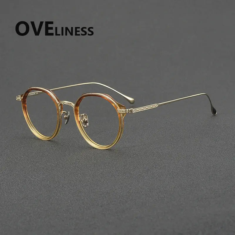 Unisex Round Full Rim Titanium Prescription Glasses 32904 — view 5 | Rx Spectacle