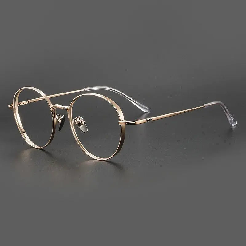 Unisex Round Full Rim Titanium Prescription Glasses 30001 — view 4 | Rx Spectacle
