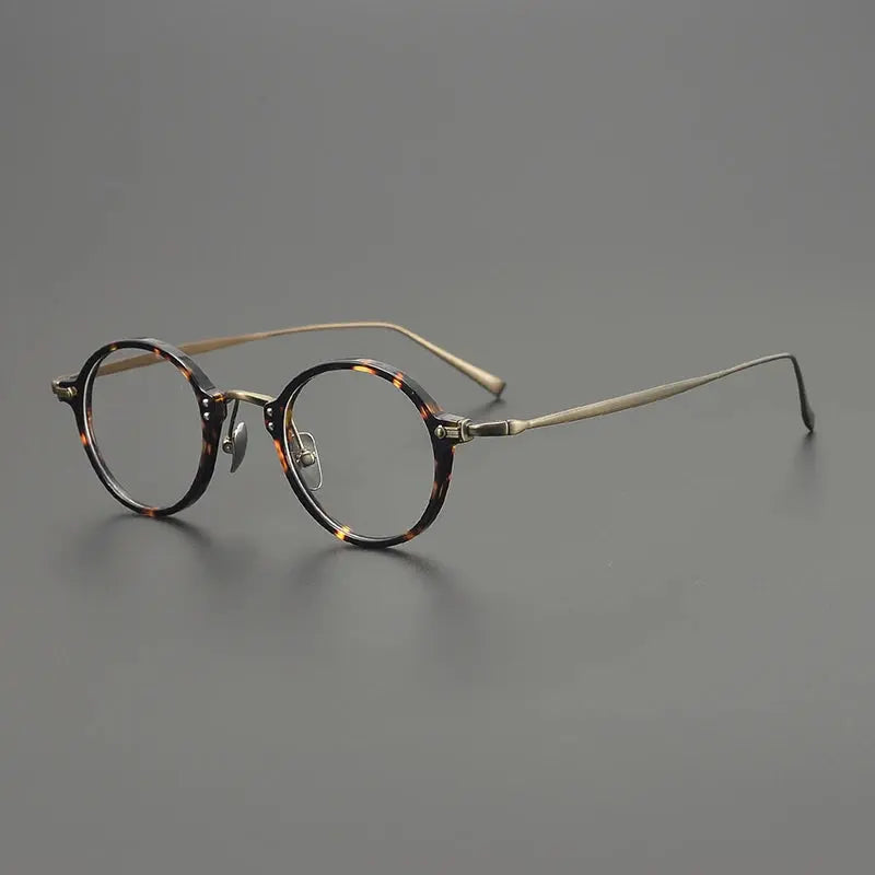 Unisex Round Full Rim Titanium Prescription Glasses 635957 — view 6 | Rx Spectacle