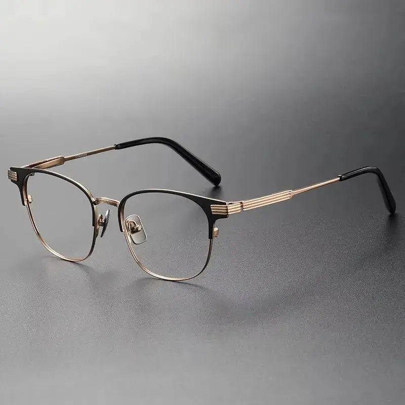 Unisex Browline Full Rim Titanium Prescription Glasses 369193 — view 3 | Rx Spectacle
