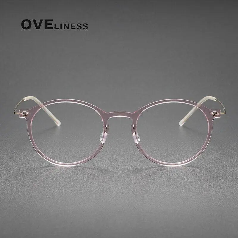 Unisex Round Full Rim Titanium Prescription Glasses 6541 — view 9 | Rx Spectacle
