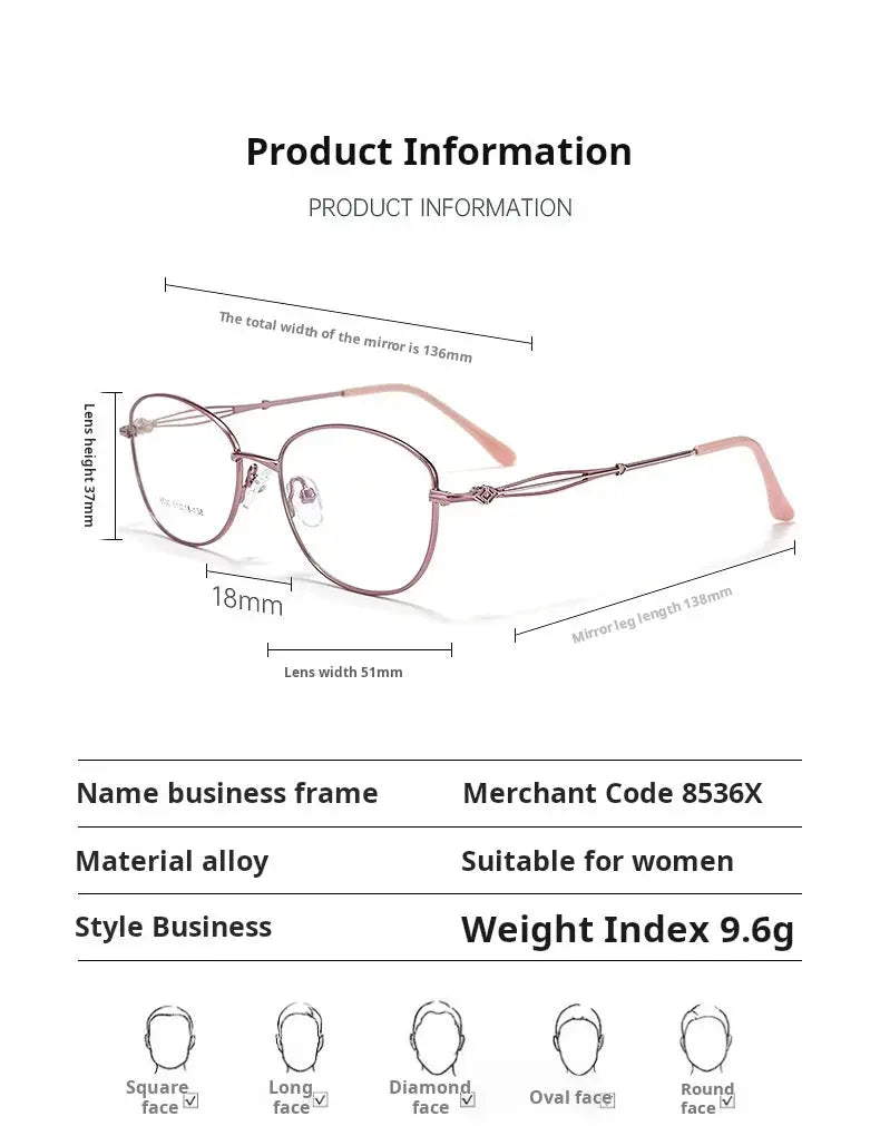 Women's Cat Eye Full Rim Alloy Prescription Glasses 85301 — view 2 | Rx Spectacle