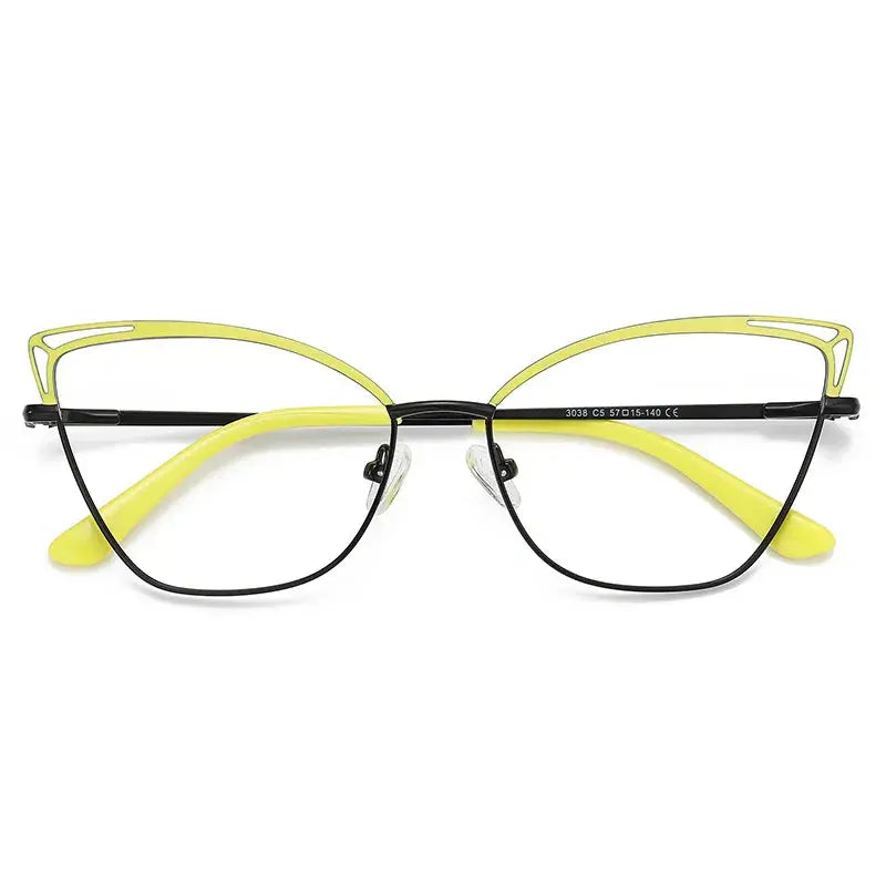 Women's Cat Eye Full Rim Alloy Prescription Glasses 30381 — view 7 | Rx Spectacle