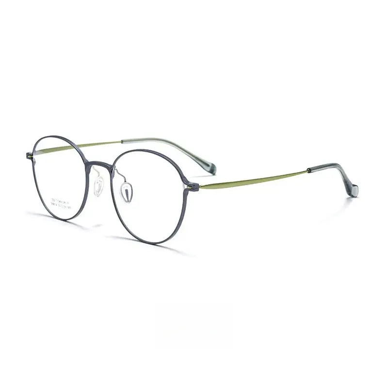 Women's Round Full Rim Titanium Prescription Glasses 99814 — view 7 | Rx Spectacle