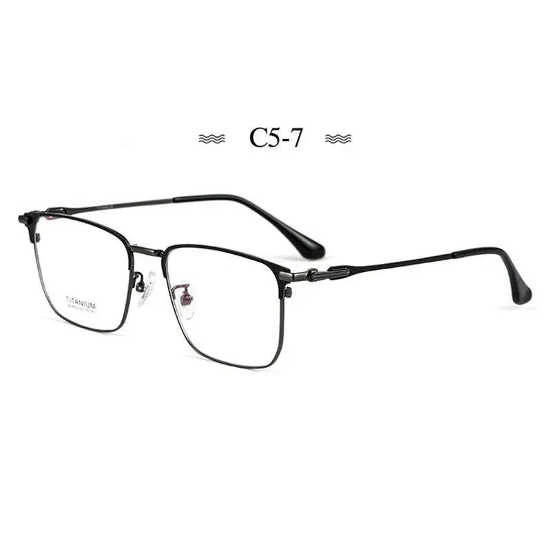 Men's Square Semi-Rimless Titanium Prescription Glasses Bv9002 — view 2 | Rx Spectacle