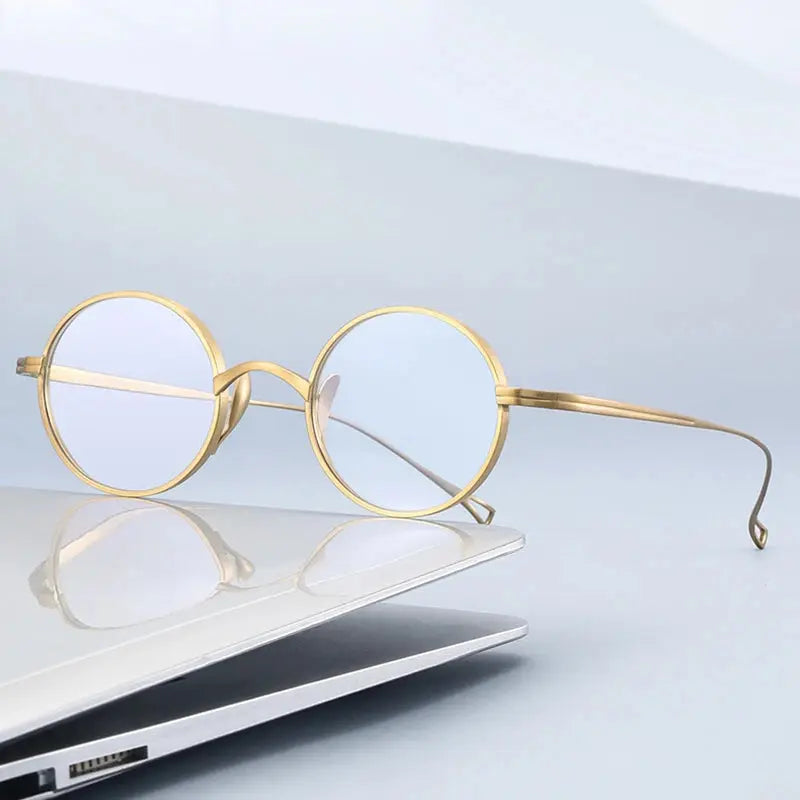 Women's Round Full Rim Titanium Prescription Glasses 844299 — view 1 | Rx Spectacle