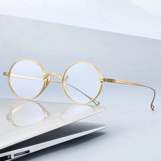 Women's Round Full Rim Titanium Prescription Glasses 844299 — view 1 | Rx Spectacle