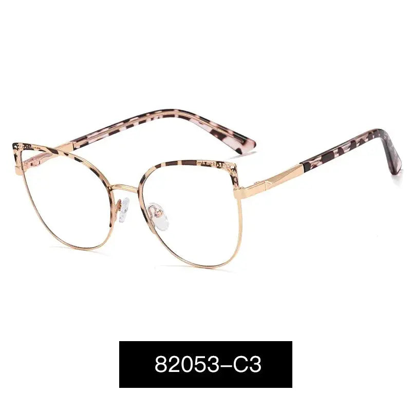 Women's Cat Eye Full Rim Alloy Prescription Glasses 82053 — view 5 | Rx Spectacle