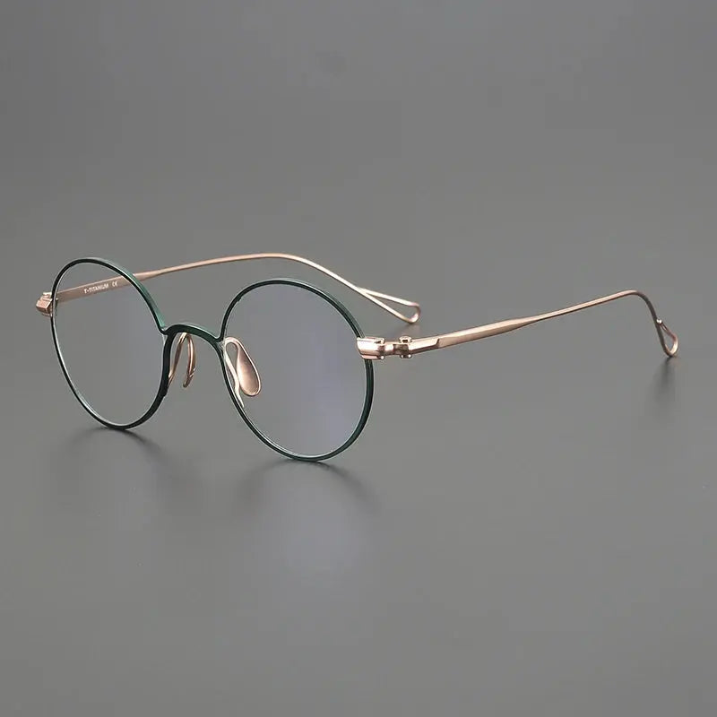 Women's Round Full Rim Titanium Prescription Glasses 942152 — view 1 | Rx Spectacle