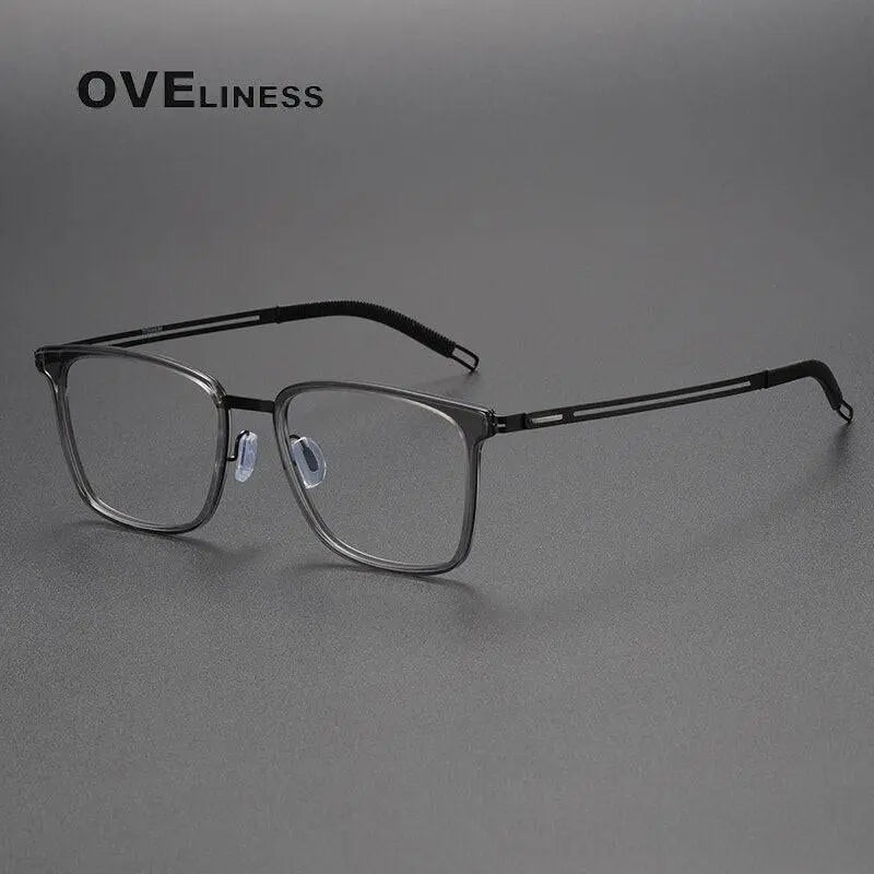 Unisex Square Full Rim Titanium Screwless Prescription Glasses 8202305 — view 12 | Rx Spectacle