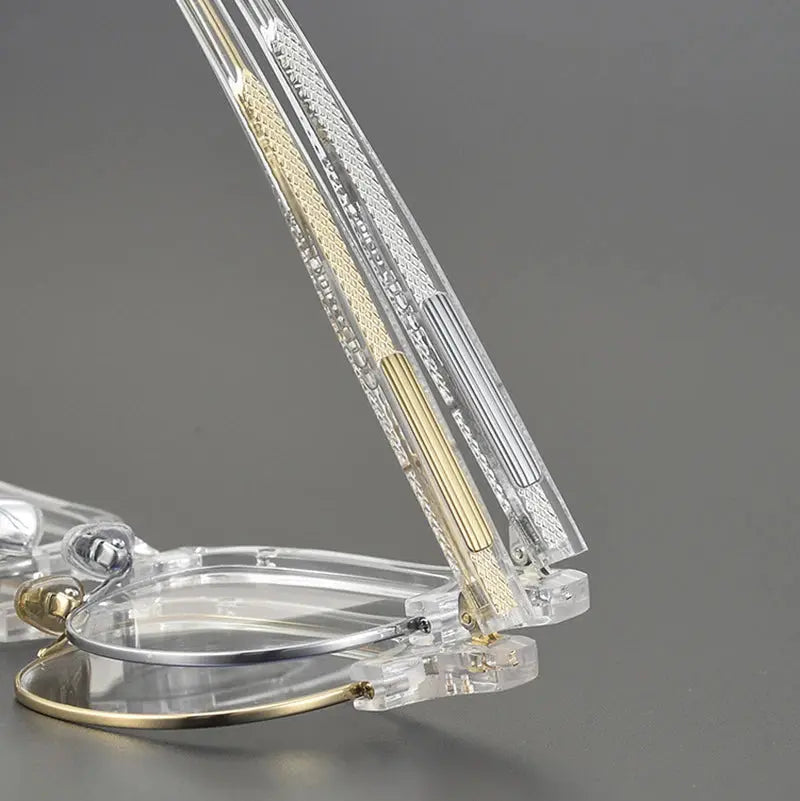 Unisex Square Semi-Rimless Acetate Prescription Glasses 15022 — view 5 | Rx Spectacle
