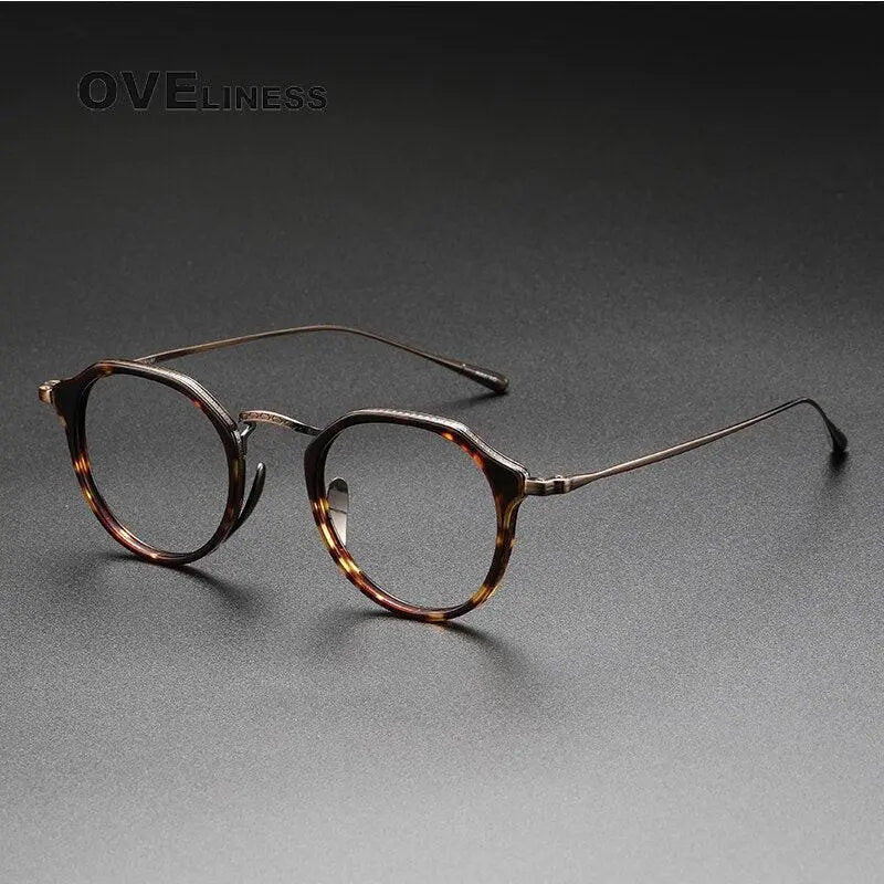 Unisex Square Full Rim Titanium Oversized Prescription Glasses 1113 — view 6 | Rx Spectacle