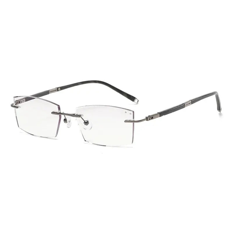 Women's Square Rimless Titanium Prescription Glasses 20631 — view 7 | Rx Spectacle