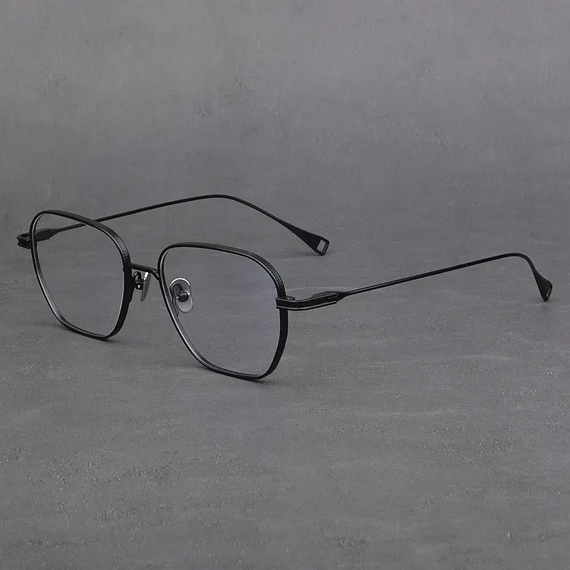 Unisex Square Full Rim Titanium Prescription Glasses 49013 — view 1 | Rx Spectacle