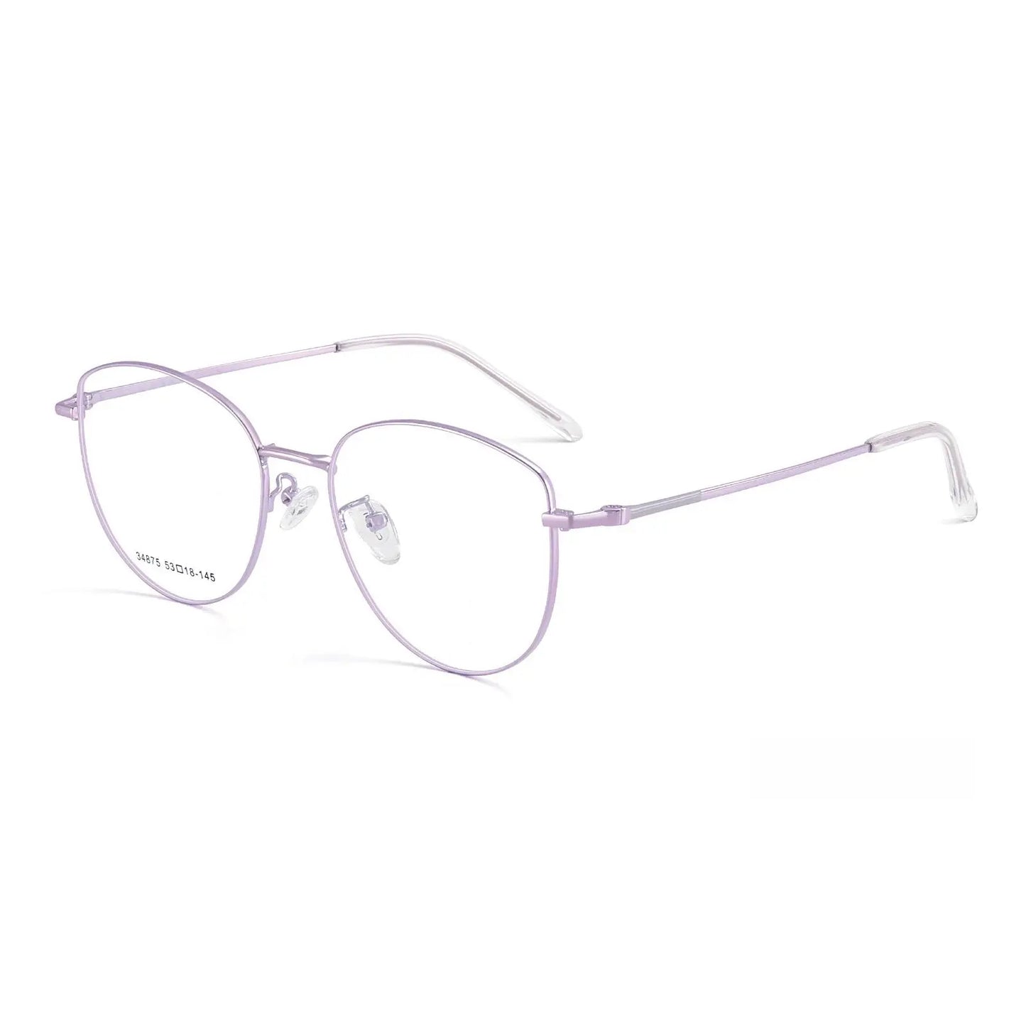 Women's Cat Eye Full Rim Alloy Prescription Glasses 34875 — view 3 | Rx Spectacle