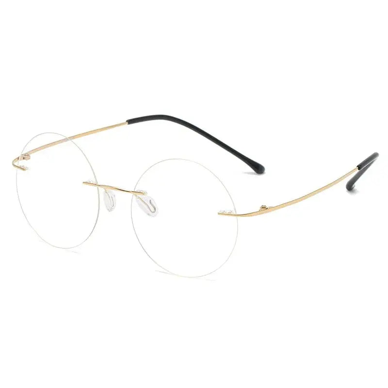 Women's Round Rimless Titanium Reading Glasses 729005 — view 5 | Rx Spectacle