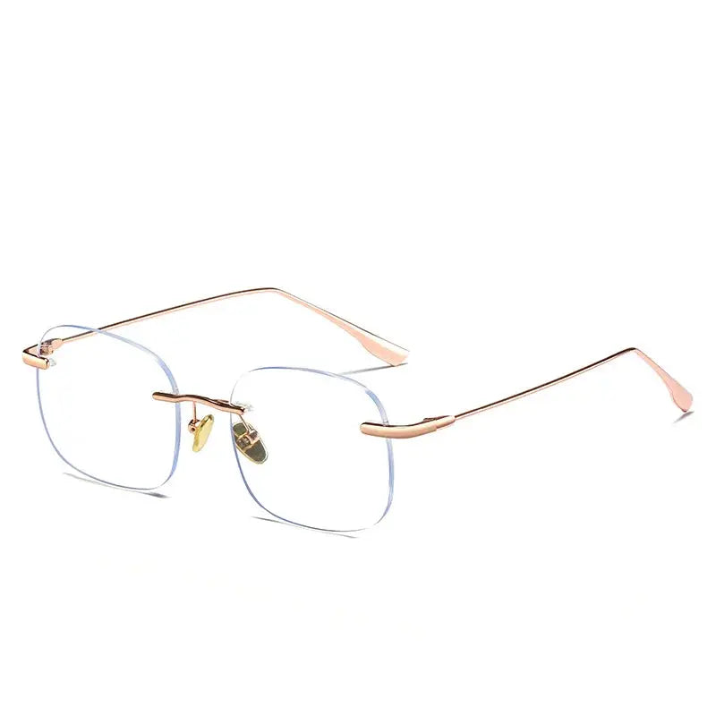 Women's Square Rimless Titanium Prescription Glasses 99219 — view 6 | Rx Spectacle