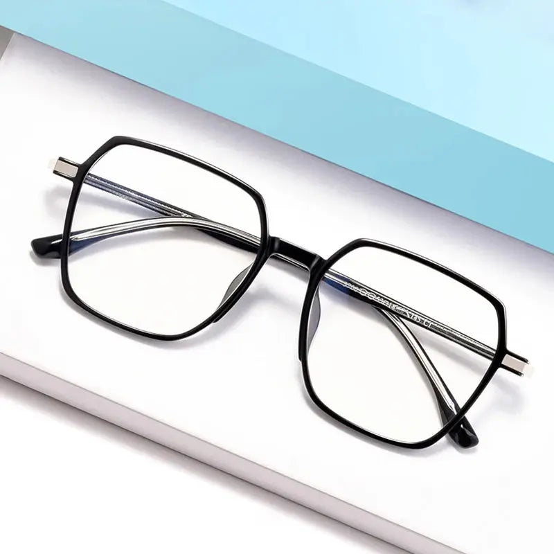 Unisex Polygon Full Rim Alloy Prescription Glasses 3700d — view 1 | Rx Spectacle