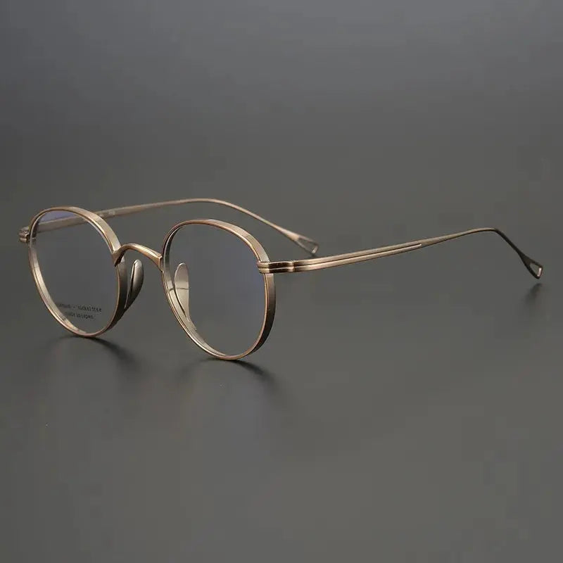 Unisex Oval Full Rim Titanium Prescription Glasses 77113 — view 4 | Rx Spectacle