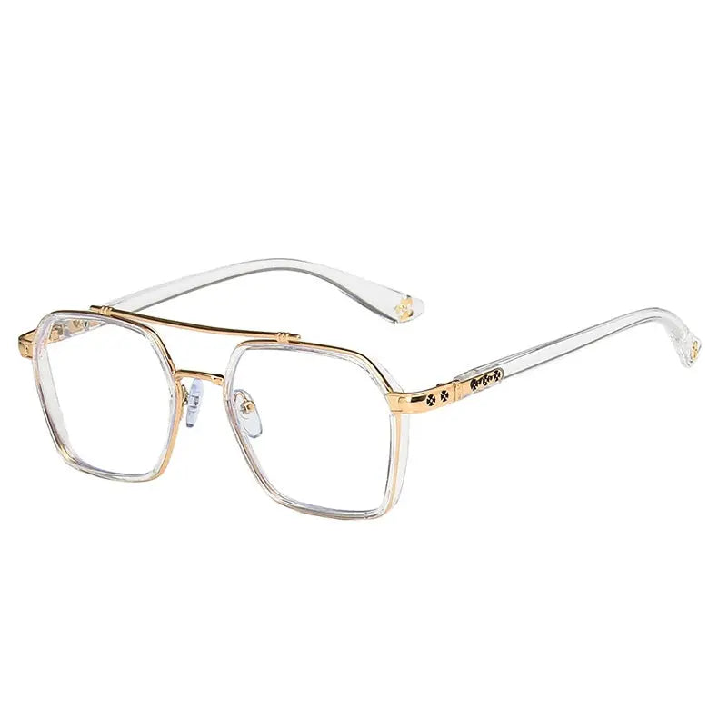 Unisex Square Full Rim Titanium Double Bridge Prescription Glasses 0039 — view 6 | Rx Spectacle