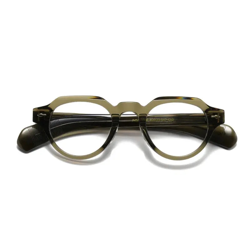 Unisex Round Full Rim Acetate Flat Top Prescription Glasses 23139 — view 4 | Rx Spectacle