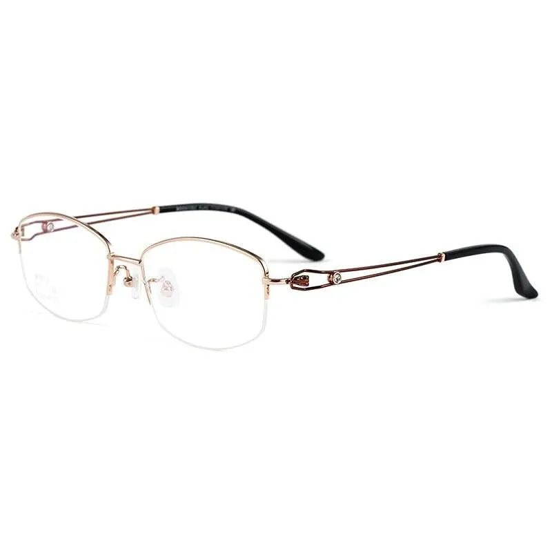 Women's Square Semi-Rimless Titanium Prescription Glasses Bv6003 — view 2 | Rx Spectacle