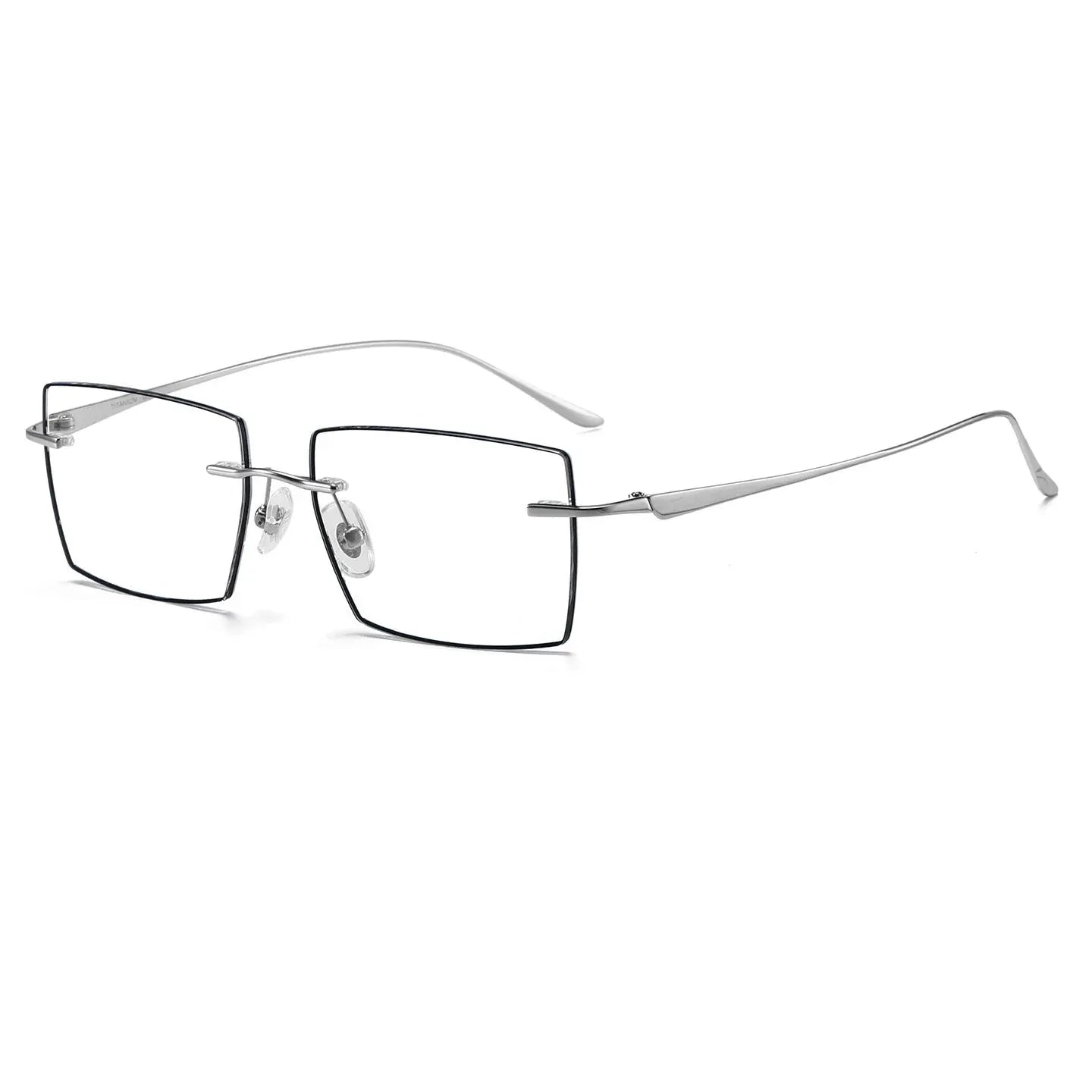 Unisex Polygon Rimless Titanium Prescription Glasses 660398 — view 3 | Rx Spectacle