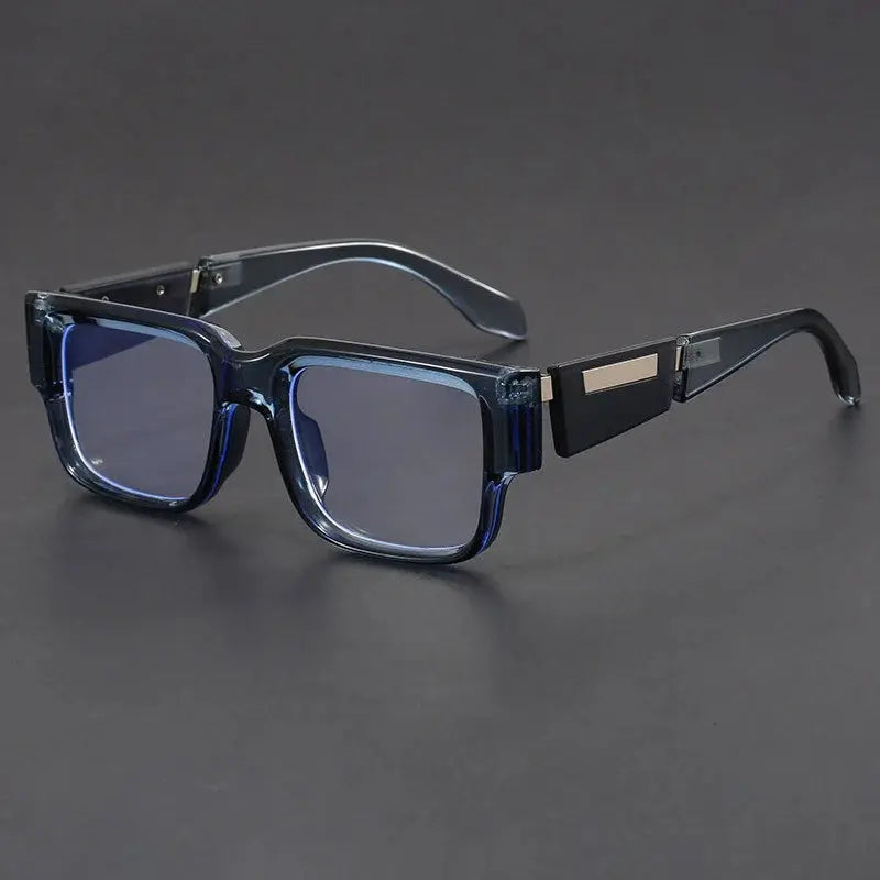 Unisex Square Full Rim Acetate Flat Top Prescription Glasses 107400 — view 3 | Rx Spectacle