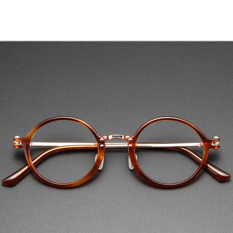 Unisex Round Full Rim Titanium Prescription Glasses Rt5866 — view 9 | Rx Spectacle