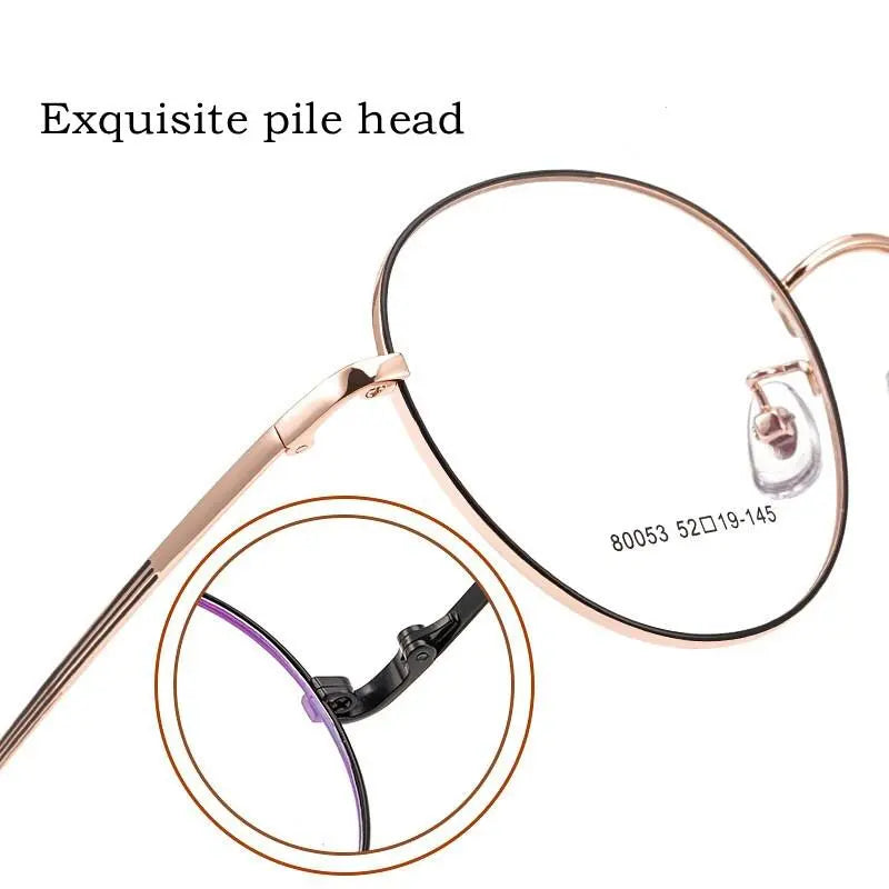 Unisex Round Full Rim Titanium Prescription Glasses 80053 — view 9 | Rx Spectacle