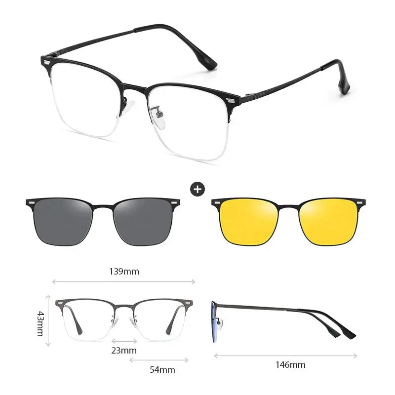 Women's Square Full Rim Titanium Prescription Glasses 414819 — view 18 | Rx Spectacle