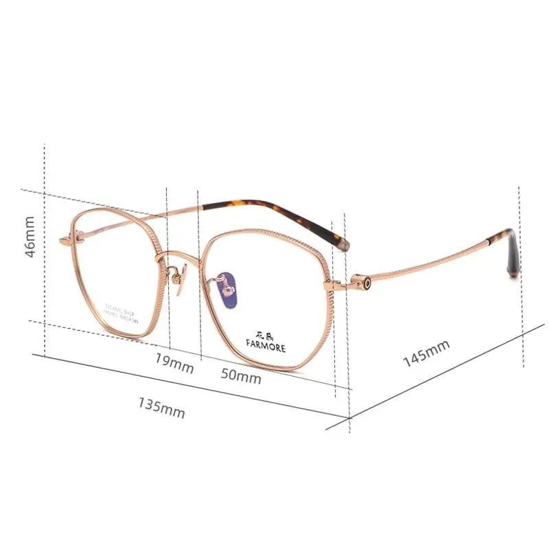 Unisex Polygon Full Rim Titanium Prescription Glasses Fm21001 — view 8 | Rx Spectacle