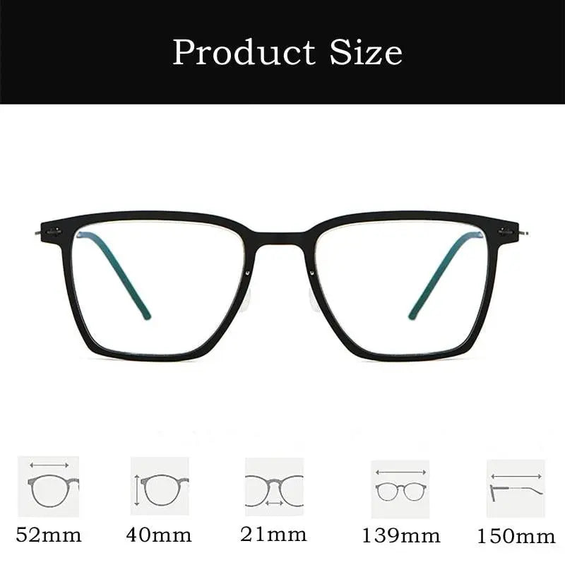 Unisex Square Full Rim Titanium Screwless Prescription Glasses 6554nd — view 11 | Rx Spectacle