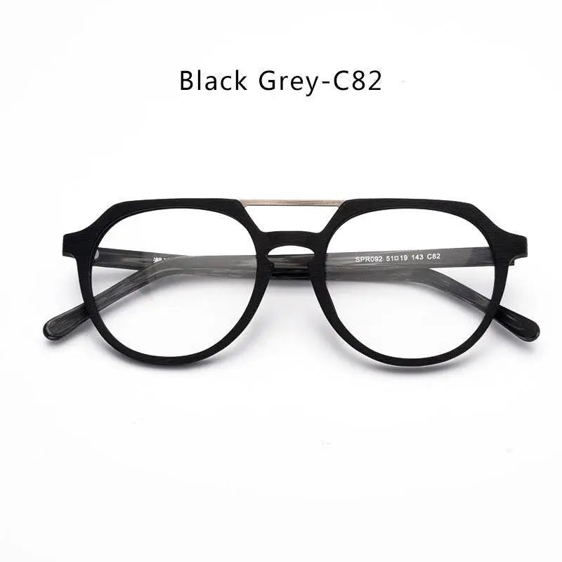 Men's Oval Full Rim Double Bridge Prescription Glasses Spr092 — view 4 | Rx Spectacle