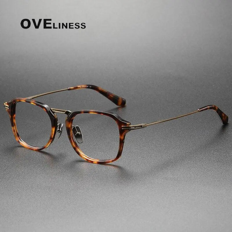 Unisex Square Full Rim Titanium Prescription Glasses Dtx413 — view 4 | Rx Spectacle