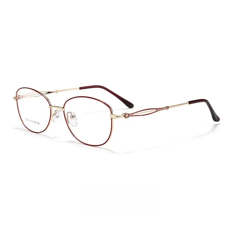 Women's Cat Eye Full Rim Alloy Prescription Glasses 85301 — view 5 | Rx Spectacle