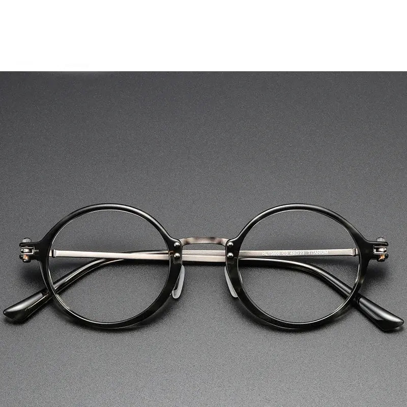 Unisex Round Full Rim Titanium Prescription Glasses Rt5866 — view 10 | Rx Spectacle